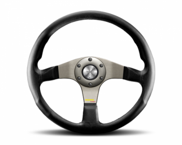 Kierownica sportowa MOMO Tuner 350 mm skóra gładka czarna / ramiona antracytowe
